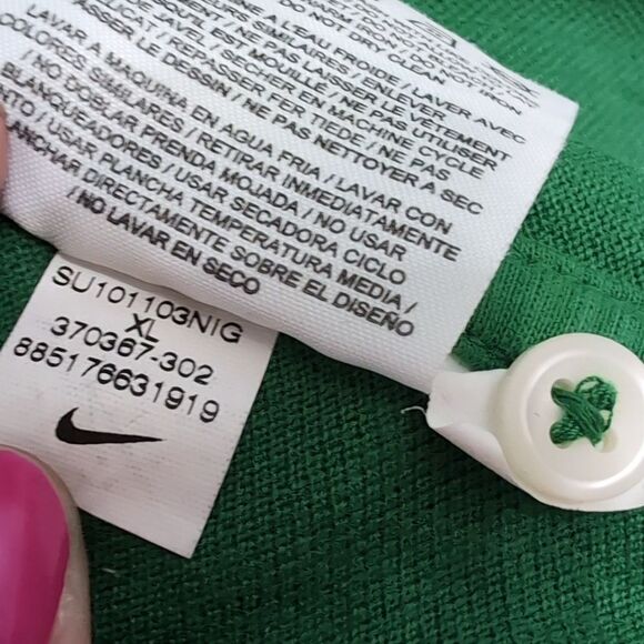 Vintage Nike Green Sneaker Logo Polo Sz XL - Picture 8 of 9